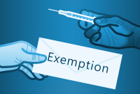 Vaccine exemption illustration. 