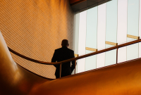 Man standing on stairs